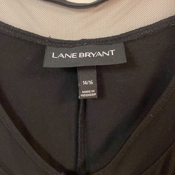 Lane Bryant Black Sleeveless Mesh Panel Maxi Dress with Pockets! - Picture 3 of 7